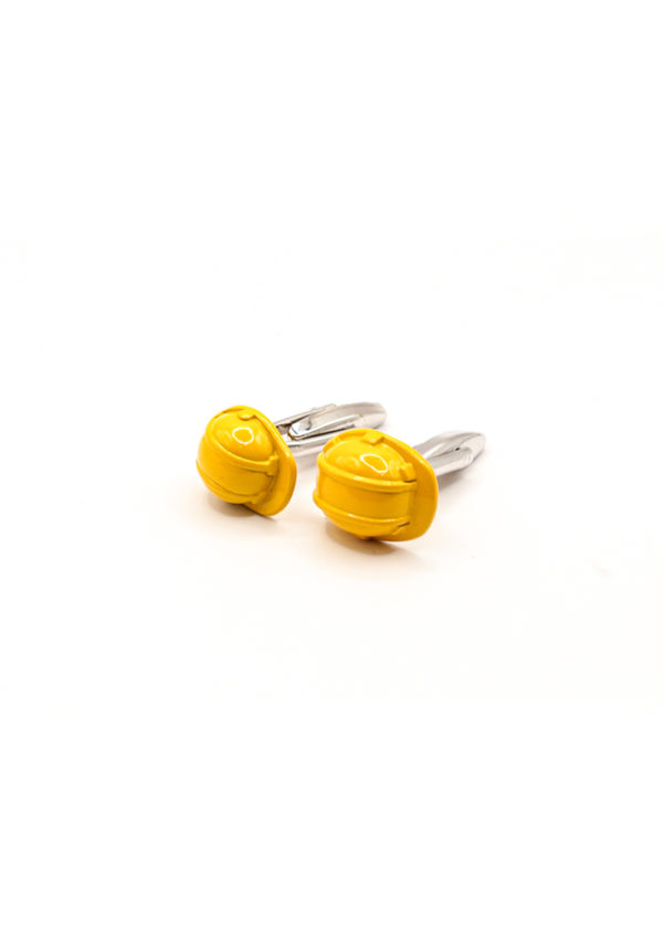 casque-chantier-jaune-boutons-de-manchette