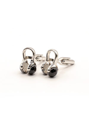 casque-music-noir-et-argent-boutons-de-manchette